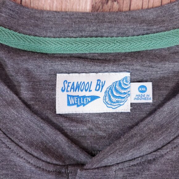 Huckberry Wellen Seawool Henley Mens Size XXL Long Sleeve Shirt Gray Stretch - Picture 7 of 11